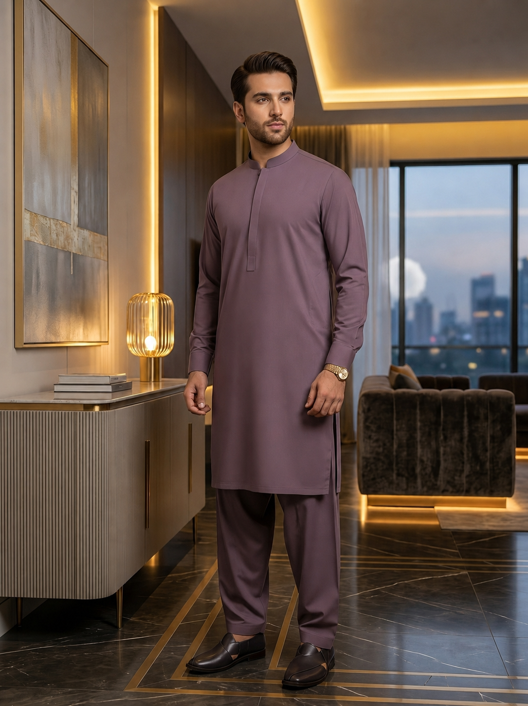 Mauve (Dusty Purple) Unstitched Wash & Wear