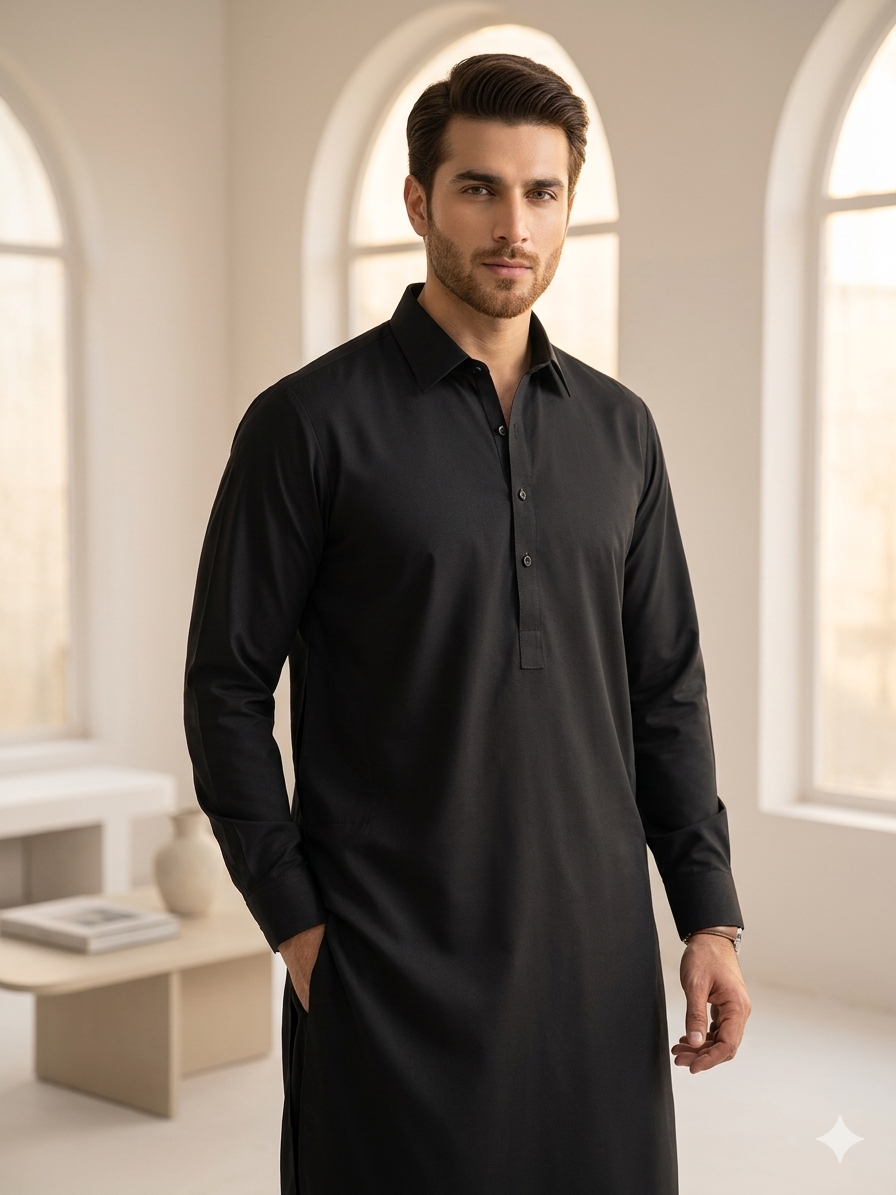 Unstitched Balck Soft Cotton