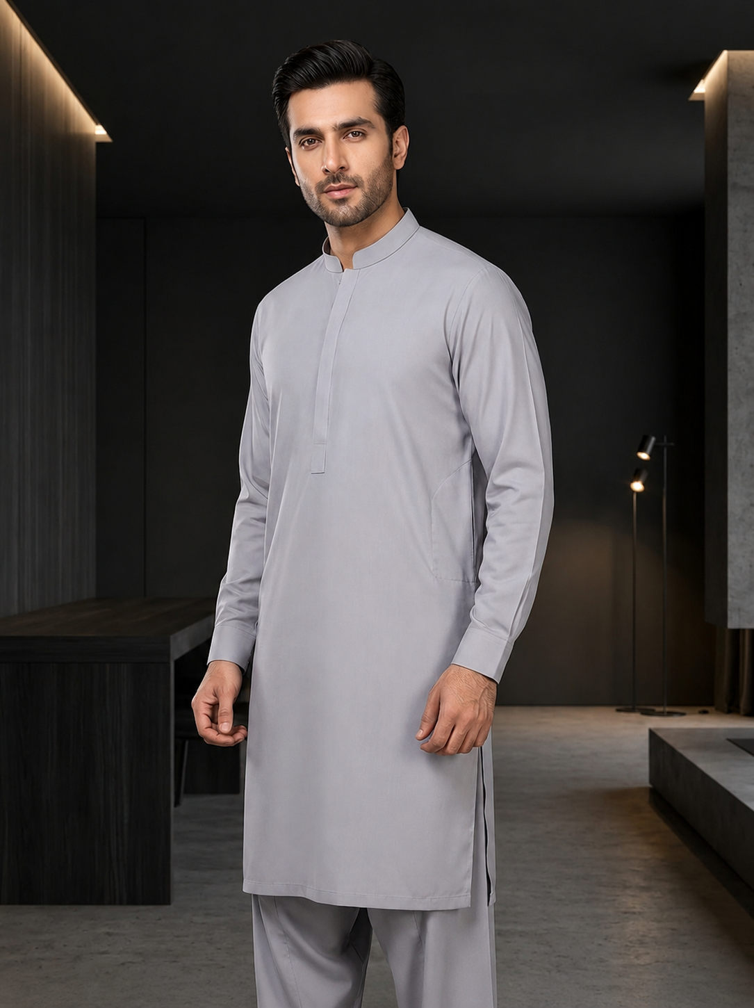 Light Grey Unstitched Wash & Wear